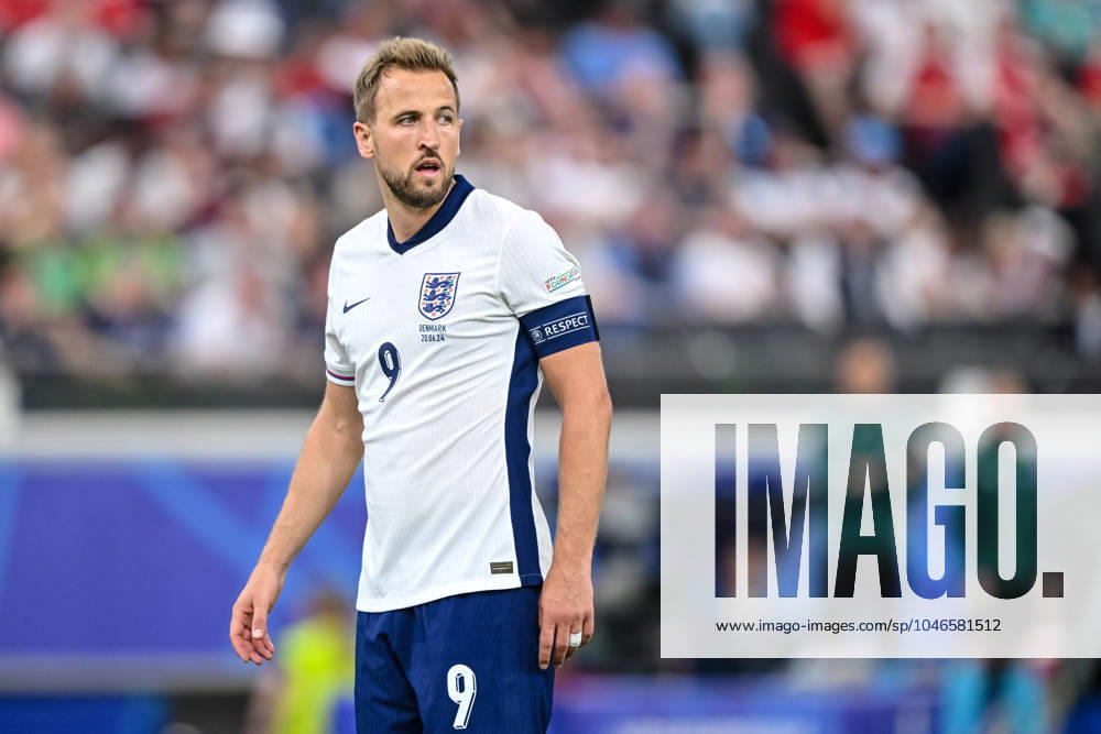 Frankfurt am Main, Germany, Arena Frankfurt, Denmark vs England - UEFA EURO, EM, Europameisterschaft,Fussball 2024 - Group C, Harry Kane (England) Schaut (Foto H. Langer) Frankfurt am Main Arena Frankfurt Hesse Germany