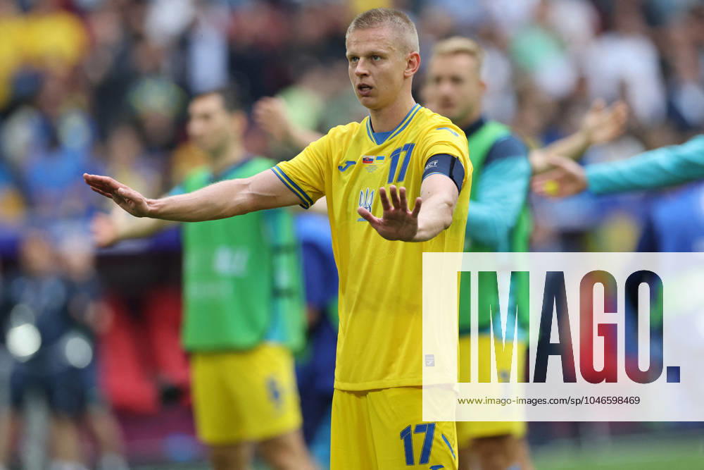 UEFA European Football Championship - UEFA EURO, EM, Europameisterschaft,Fussball 2024 - Slovakia vs Ukraine Dusseldorf, Germany 21.06.2024: Oleksandr Zinchenko of Ukraine celebrate victory at end of the UEFA EURO 2024 group stage E football match between Slovakia vs Ukraine at Dusseldorf Arena in Dusseldorf Dusseldorf Germany