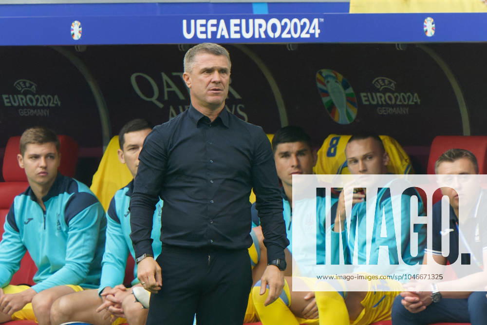 Serhiy Rebrov head coach of Ukraine during UEFA EURO, EM, Europameisterschaft,Fussball 2024 - Slovakia vs Ukraine, UEFA European Football Championship in Dusseldorf, Germany, June 21 2024