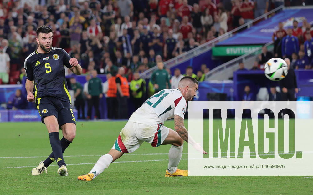 Scotland v Hungary UEFA EURO, EM, Europameisterschaft,Fussball 2024 Grant Hanley of Scotland gets a shot way during the UEFA Euro 2024 match at Stuttgart Arena, Stuttgart