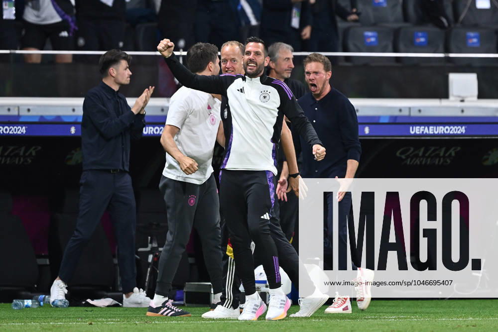 Fussball EM 2024, Schweiz - Deutschland,, v.l. Julian Nagelsmann (Deutschland, Trainer) Jubel, Torjubel, jubelt ueber das Tor, celebrate the goal, celebration Frankfurt am Main
