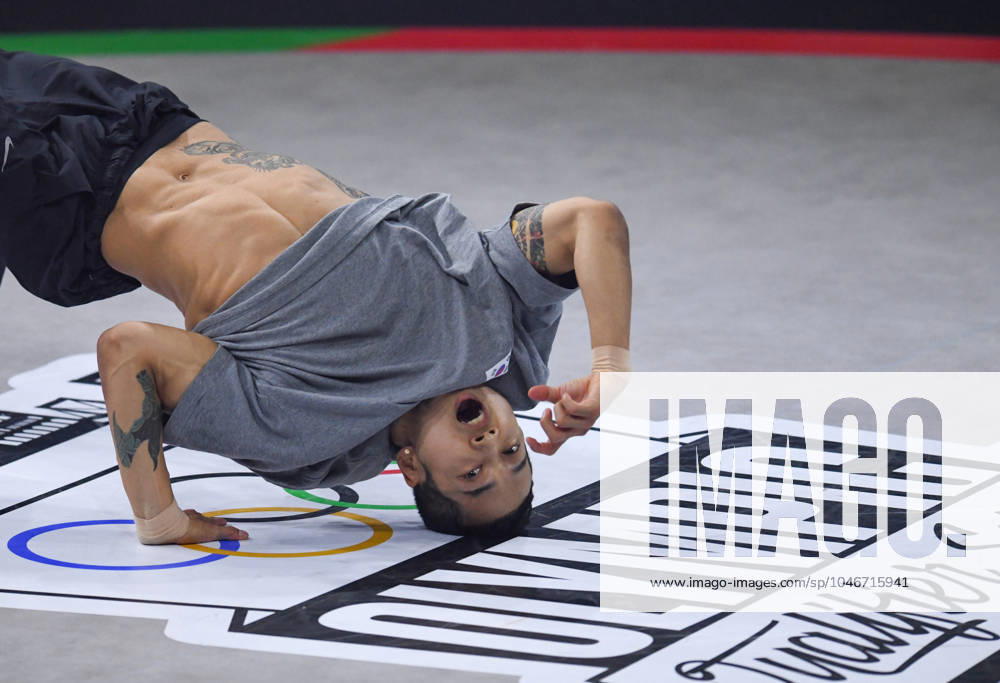 (240624) -- BUDAPEST, June 24, 2024 -- Kim Hong-yul of South Korea competes during the round robin of B-Boys of breaking at the Olympic Qualifier Series Budapest in Budapest, Hungary, on June 23, 2024. ) (SP)HUNGARY-BUDAPEST-OLYMPIC QUALIFIER SERIES BUDAPEST-BREAKING-B-BOYS LianxYi