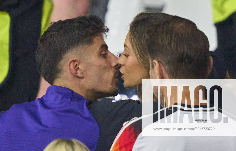 Sophia Weber, girlfriend kisses Kai Havertz in the group A stage match GERMANY - SWITZERLAND 1-1 of the UEFA European Championships 2024 on Jun 23, 2024 in Frankfurt, Germany.