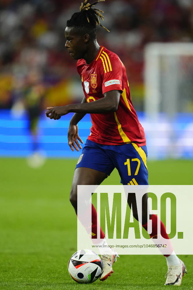 Spain v Italy: Group B - UEFA EURO, EM, Europameisterschaft,Fussball 2024 Nico Williams left winger of Spain and Athletic Club Bilbao during the UEFA EURO 2024 group stage match between Spain and Italy at Arena AufSchalke on June 20, 2024 in Gelsenkirchen, Germany. Gelsenkirchen Germany