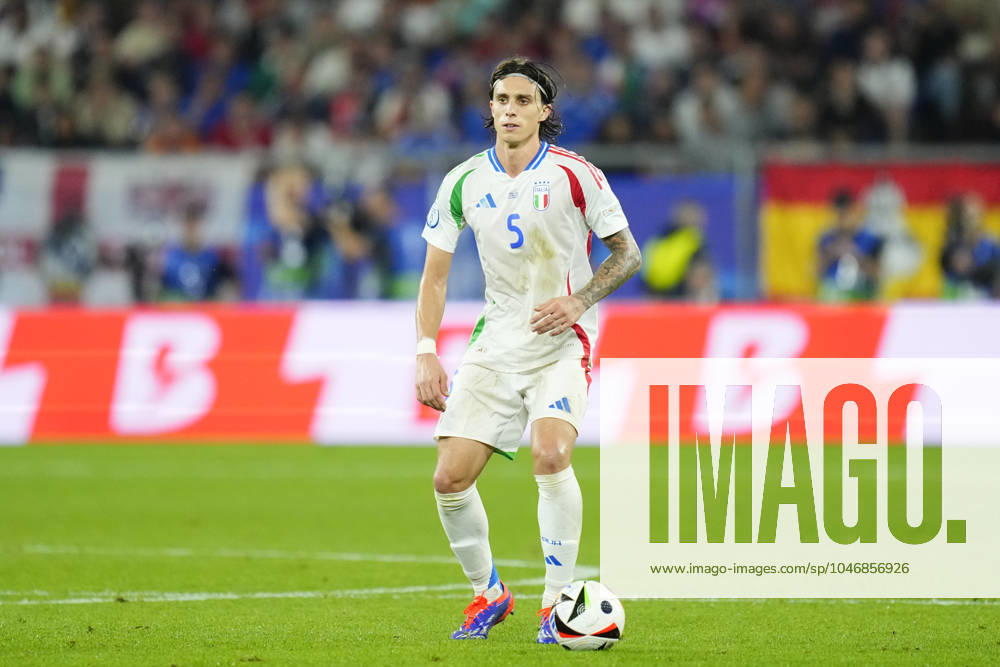 Spain v Italy: Group B - UEFA EURO, EM, Europameisterschaft,Fussball 2024 Riccardo Calafiori centre-back of Italy and Bologna FC 1909 during the UEFA EURO 2024 group stage match between Spain and Italy at Arena AufSchalke on June 20, 2024 in Gelsenkirchen, Germany. Gelsenkirchen Germany