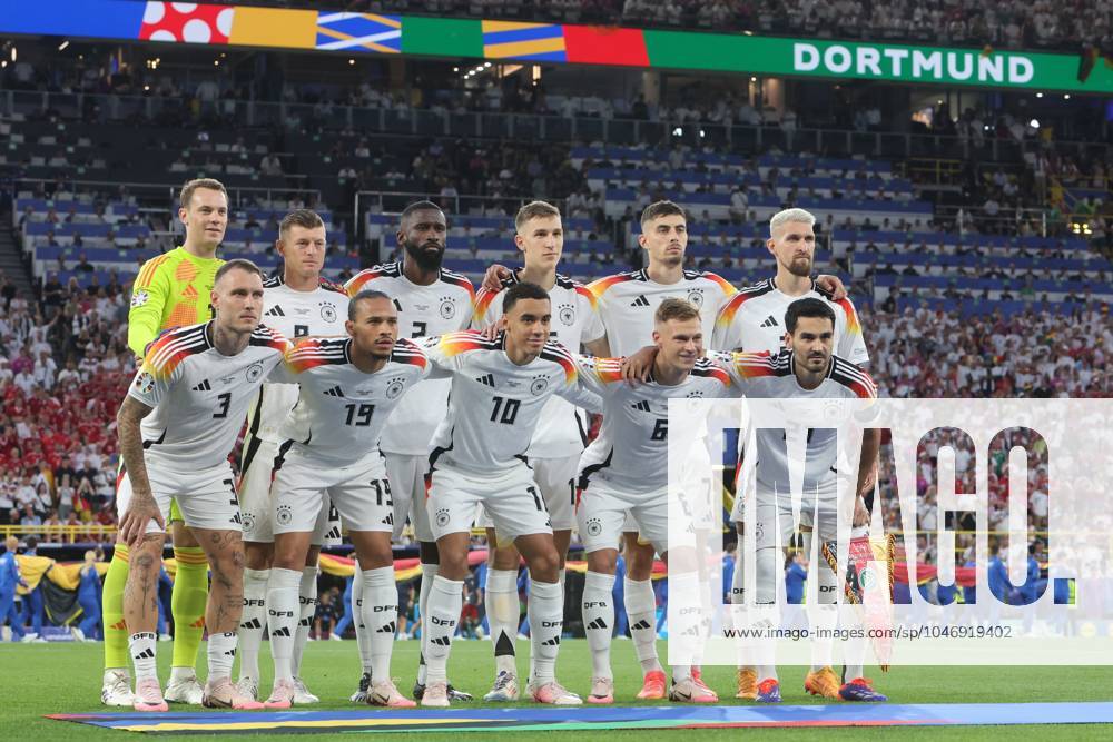 Startelf, Startformation der Deutschen Nationalmannschaft, Mannschaftsbild , Achtelfinale M37, GER - DEN, Fussball Europameisterschaft, Deutschland gegen Dänemark, European Football Championship, Germany vs. Denmark, Dortmund, 29.06.2024, -