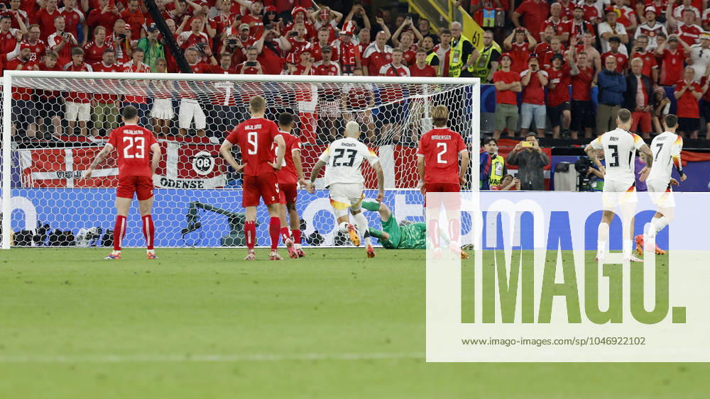 Fussball, Euro 2024, Achtelfinale, Deutschland – Daenemark, GER, Dortmund, BVB Stadion Bild: Kai Havertz (Germany, 7) (r) Goal scored, erziehlt das Tor zum 1:0 celebrate the goal per Strafstoß, Strafstoss, Elfer, Elfmeter, Penalty kick, penalty kick, penalty, penalty kick fue Deutschland