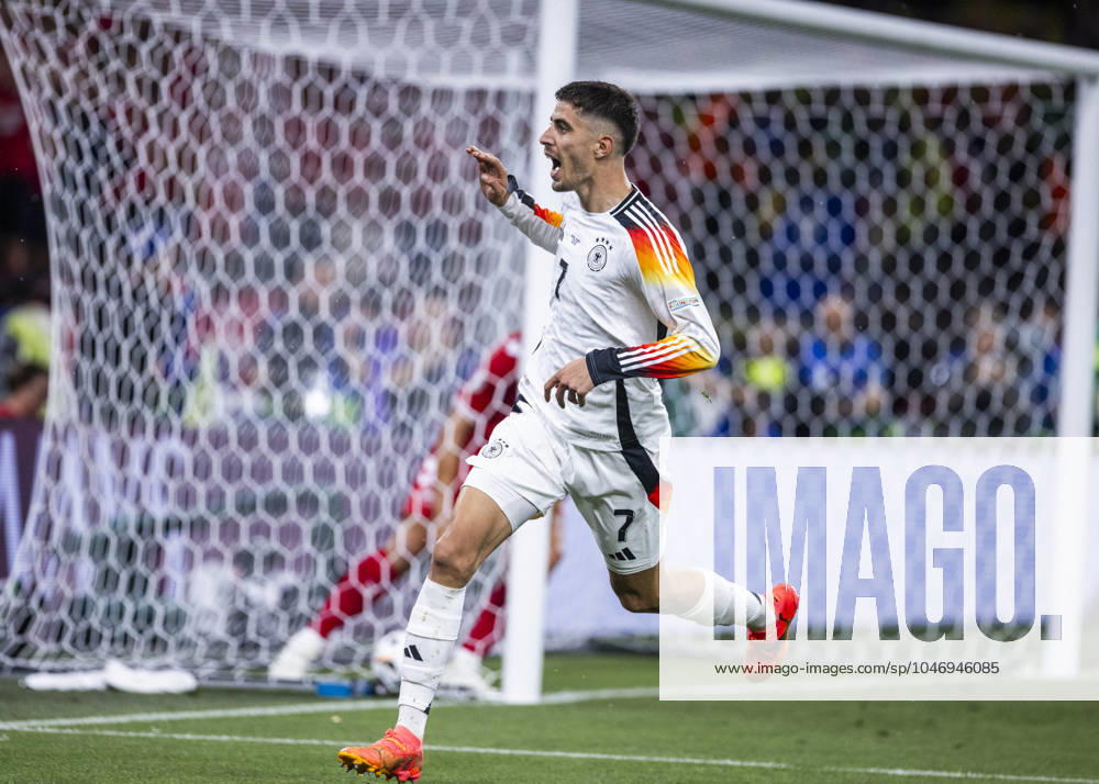 Dortmund, Signal Iduna Park, 29.06.2024: Kai Havertz of germany celebrates scoring the 1:0 goal per penalty during the match UEFA European Championship, EM, Europameisterschaft 2024 Germany v. Denmark.