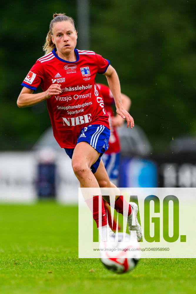 Vittsjös Julia Tunturi under fotbollsmatchen i Damallsvenskan mellan Vittsjö och KIF Örebro den 30 juni 2024 i Vittsjö.