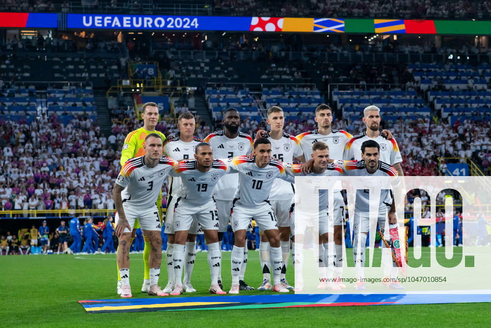 Startelf Teamfoto Deutschland Manuel Neuer (Deutschland, 01), Toni Kroos (Deutschland, 08), Antonio Ruediger (Deutschland, 02), Nico Schlotterbeck (Deutschland, 15), Kai Havertz (Deutschland, 07), Robert Andrich (Deutschland, 23), David Raum (Deutschland, 03), Leroy Sane (Deutschland, 19), Jamal Musiala (Deutschland, 10), Joshua Kimmich (Deutschland, 06), Ilkay Guendogan (Deutschland, 21), GER, Germany (GER) vs Denmark (DEN), Fussball Europameisterschaft, UEFA EURO, EM, Europameisterschaft,Fussball 2024, Round of 16, 29.06.2024 GER, Germany (GER) vs Denmark (DEN), Fussball Europameisterschaft, UEFA EURO 2024, Round of 16, 29.06.2024 Dortmund