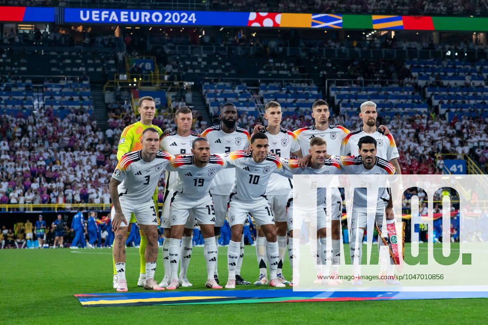 Startelf Teamfoto Deutschland Manuel Neuer (Deutschland, 01), Toni Kroos (Deutschland, 08), Antonio Ruediger (Deutschland, 02), Nico Schlotterbeck (Deutschland, 15), Kai Havertz (Deutschland, 07), Robert Andrich (Deutschland, 23), David Raum (Deutschland, 03), Leroy Sane (Deutschland, 19), Jamal Musiala (Deutschland, 10), Joshua Kimmich (Deutschland, 06), Ilkay Guendogan (Deutschland, 21), GER, Germany (GER) vs Denmark (DEN), Fussball Europameisterschaft, UEFA EURO, EM, Europameisterschaft,Fussball 2024, Round of 16, 29.06.2024 GER, Germany (GER) vs Denmark (DEN), Fussball Europameisterschaft, UEFA EURO 2024, Round of 16, 29.06.2024 Dortmund