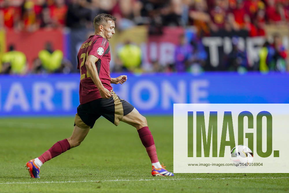 GER: France v Belgium. UEFA EURO, EM, Europameisterschaft,Fussball 2024 Timothy Castagne of Belgium during the UEFA Euro 2024 match between France and Belgium, Round of 16, played at Dusseldorf Arena on July 1, 2024 in Düsseldorf, Germany. kpng