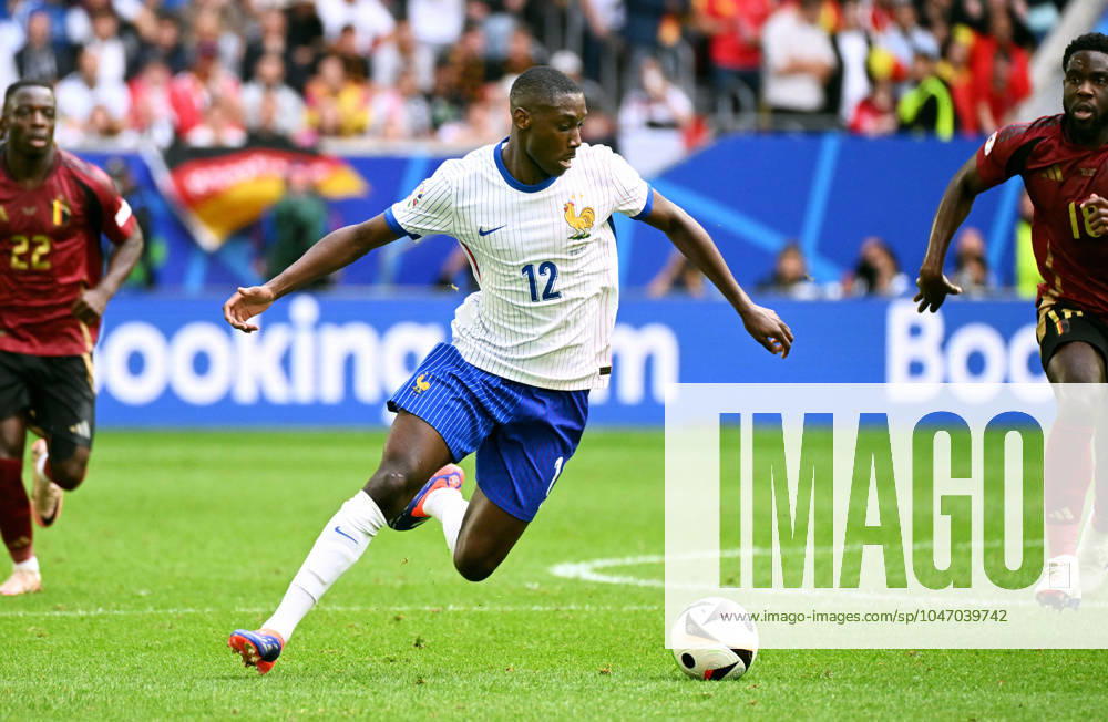 Fussball, Europameisterschaft, EURO 2024, Achtelfinale, Merkur Spiel-Arena Düsseldorf: Frankreich Belgien 1:0; Randal Kolo Muani (FRA). Aktion, Einzelbild.