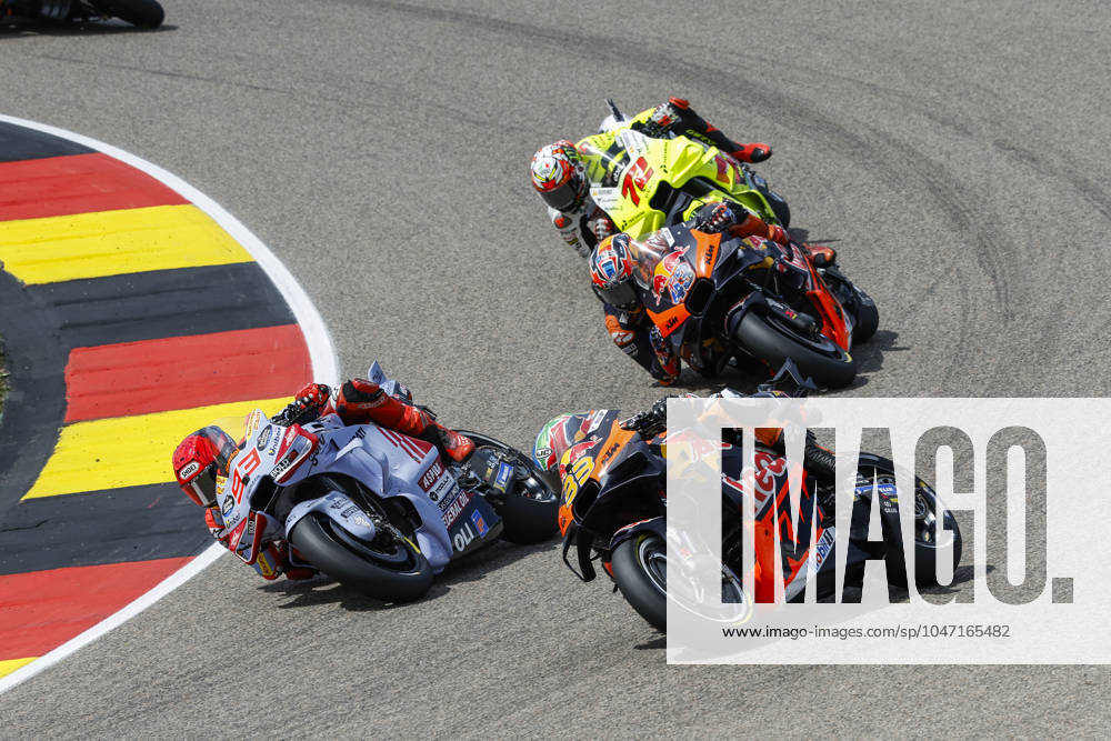 Hermsdorf: Moto GP Sachsenring 2024 on July, 6, 2024, (Photo by Juergen Tap) 93 Marc Marquez (ESP), Ducati, Gresini Racing MotoGP 33 Brad Binder (ZA), KTM, Red Bull KTM Factory Racing Hermsdorf Deutschland