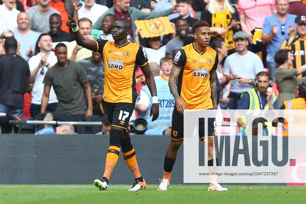 Soccer 2016: European Soccer May 28, 2016 - London, United Kingdom - Hull?s Mohamed Diame celebrates his opening goal during the Skybet Championship Play Off Final match at Wembley Stadium. Photo credit should read: Philip Oldham Sportimage. London United Kingdom