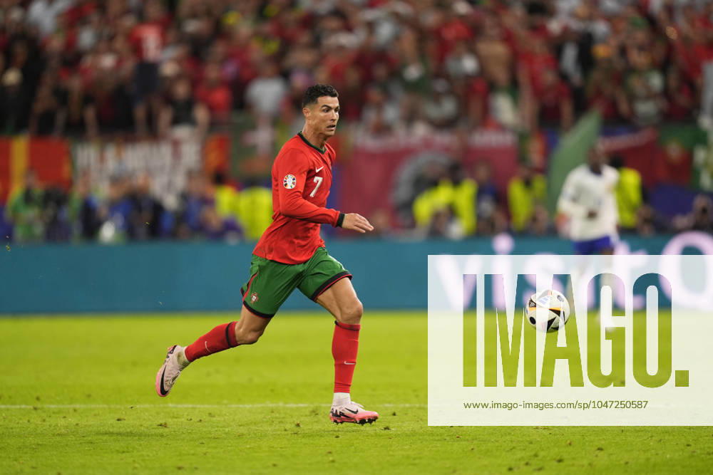 Portugal s Cristiano Ronaldo during a quarterfinal match between Portugal and France at the Euro 2024 soccer tournament in Hamburg, Germany - Friday Saturday July 6, 2024. - Soccer .
