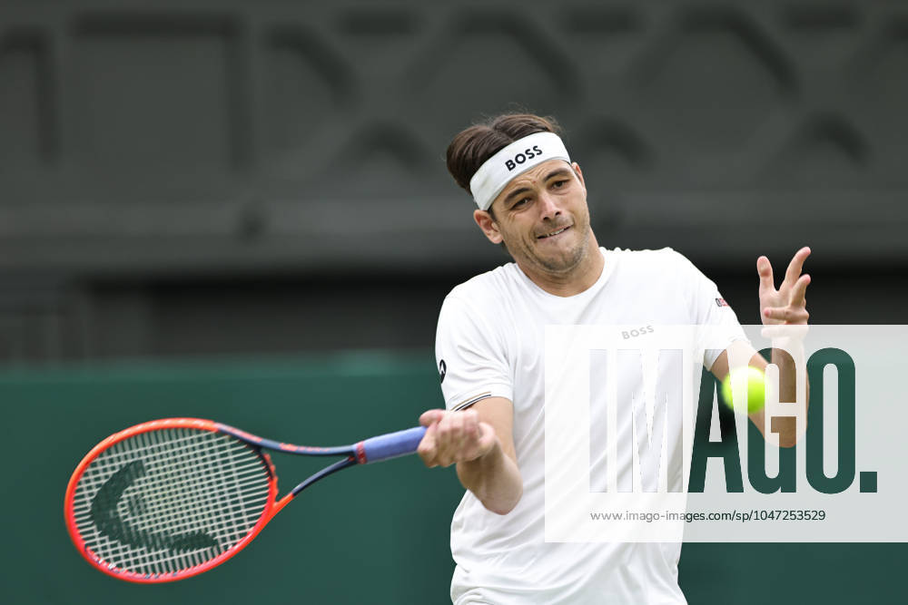 Fritz Taylor, USA, during fourth round of 2024 All England Lawn Tennis Championships at Wimbledon, gentlemens singles, London, 08 07 2024; -