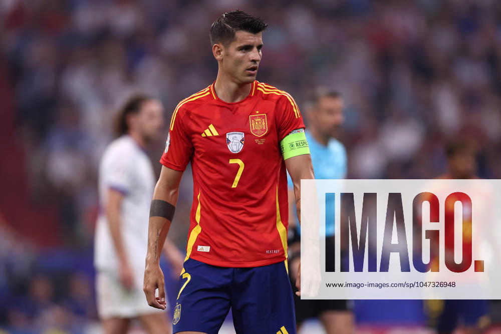 Spain - France Alvaro Morata of Spain looks on during the UEFA EURO, EM, Europameisterschaft,Fussball 2024 semi-final match between Spain and France at Munich Football Arena on July 9, 2024 in Munich, Germany . Munich Munich Football Arena Germany