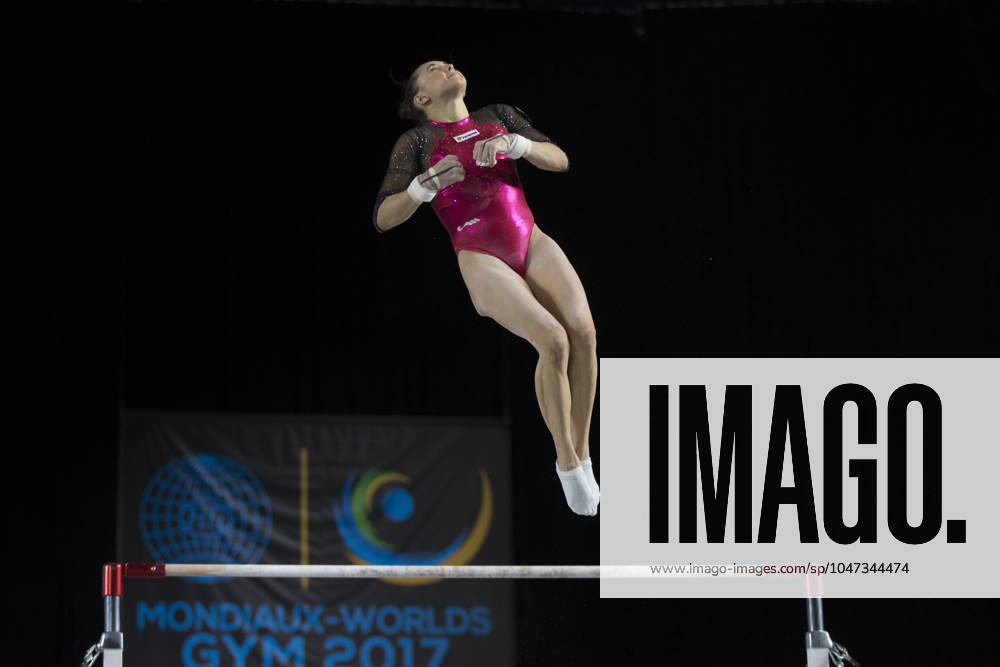 Artistic Gymnastics World Championships OCT 1 October 1, 2017: Gymnast Larisa Iordache (ROU) at podium training, during the 47th FIG Artistic Gymnastics World Championships in Montreal, Canada. Iordache suffered an achilles tear just before the start of competition and had to withdraw. Melissa J. Perenson CSM Montreal California Canada