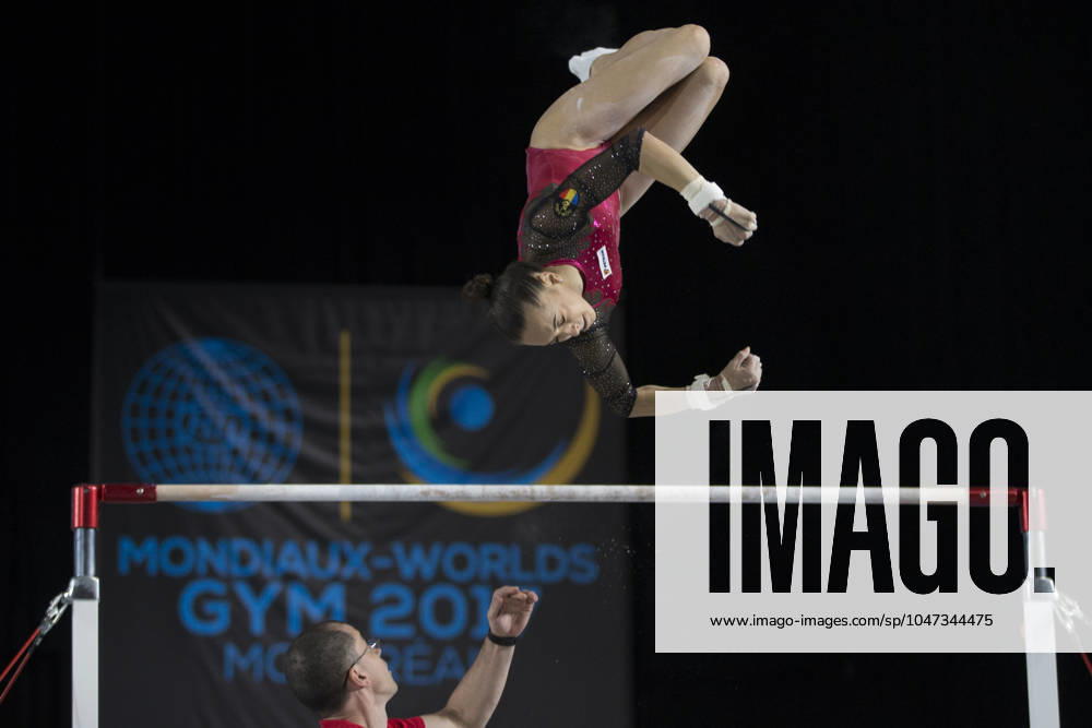 Artistic Gymnastics World Championships OCT 1 October 1, 2017: Gymnast Larisa Iordache (ROU) at podium training, during the 47th FIG Artistic Gymnastics World Championships in Montreal, Canada. Iordache suffered an achilles tear just before the start of competition and had to withdraw. Melissa J. Perenson CSM Montreal California Canada