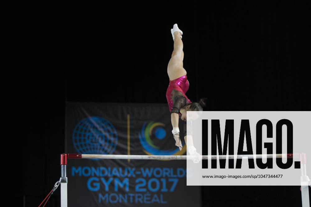 Artistic Gymnastics World Championships OCT 1 October 1, 2017: Gymnast Larisa Iordache (ROU) at podium training, during the 47th FIG Artistic Gymnastics World Championships in Montreal, Canada. Iordache suffered an achilles tear just before the start of competition and had to withdraw. Melissa J. Perenson CSM Montreal California Canada