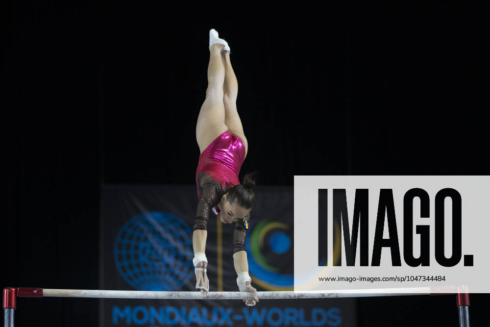 Artistic Gymnastics World Championships OCT 1 October 1, 2017: Gymnast Larisa Iordache (ROU) at podium training, during the 47th FIG Artistic Gymnastics World Championships in Montreal, Canada. Iordache suffered an achilles tear just before the start of competition and had to withdraw. Melissa J. Perenson CSM Montreal California Canada