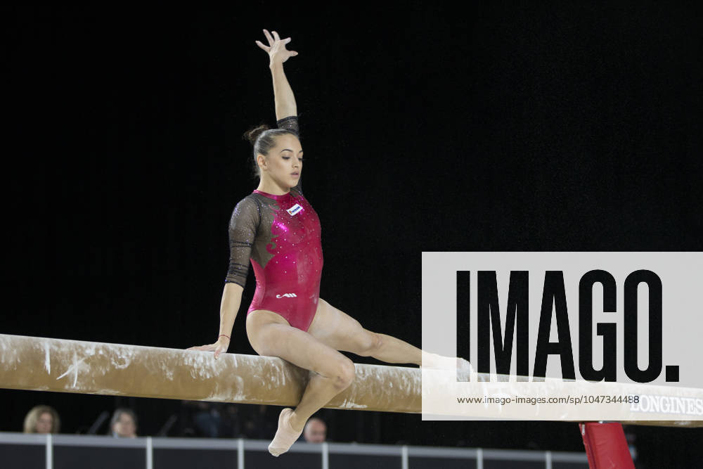 Artistic Gymnastics World Championships OCT 1 October 1, 2017: Gymnast Larisa Iordache (ROU) at podium training, during the 47th FIG Artistic Gymnastics World Championships in Montreal, Canada. Iordache suffered an achilles tear just before the start of competition and had to withdraw. Melissa J. Perenson CSM Montreal California Canada