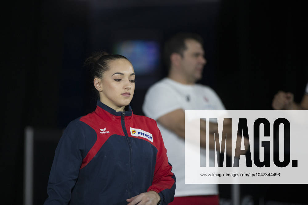 Artistic Gymnastics World Championships OCT 1 October 1, 2017: Gymnast Larisa Iordache (ROU) at podium training, during the 47th FIG Artistic Gymnastics World Championships in Montreal, Canada. Iordache suffered an achilles tear just before the start of competition and had to withdraw. Melissa J. Perenson CSM Montreal California Canada