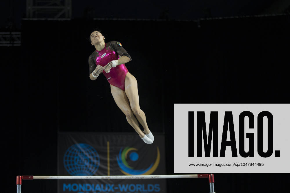 Artistic Gymnastics World Championships OCT 1 October 1, 2017: Gymnast Larisa Iordache (ROU) at podium training, during the 47th FIG Artistic Gymnastics World Championships in Montreal, Canada. Iordache suffered an achilles tear just before the start of competition and had to withdraw. Melissa J. Perenson CSM Montreal California Canada