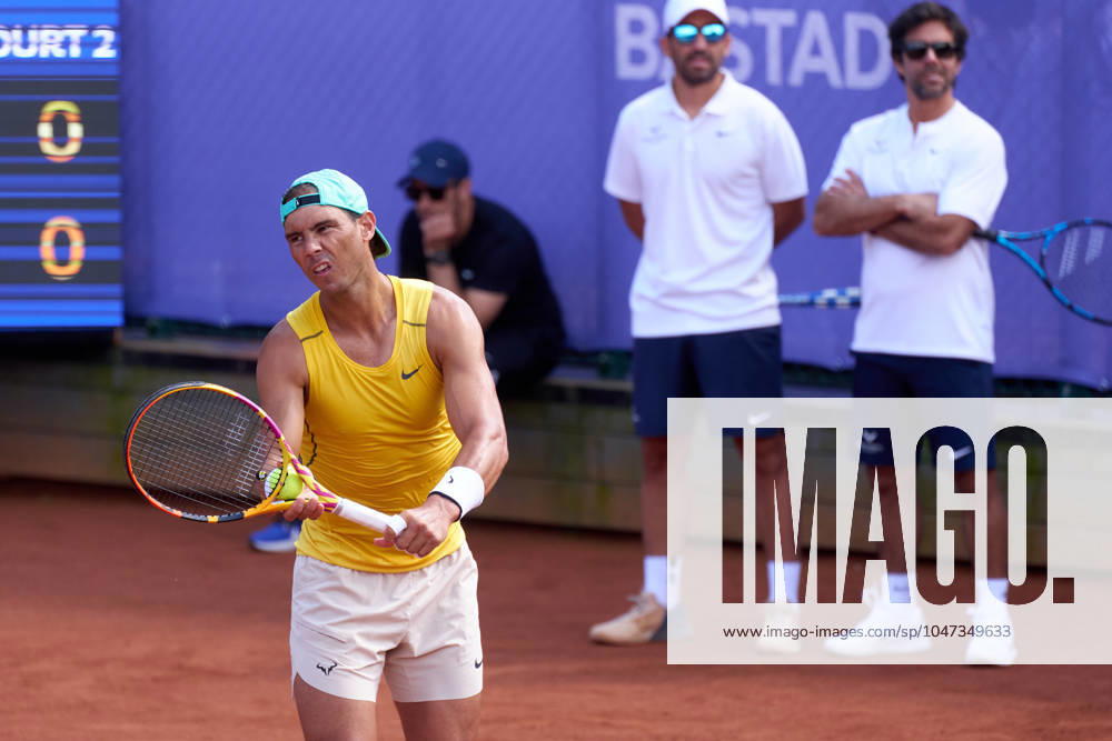 Rafael Nadal of Spain during his training session in Bastad prior to the Mens ATP250 Nordea Open tournament at Bastad Tennis Stadium on July 12, 2024 in Bastad, Sweden (Photo by Camilla Stolen Imago) Bastad Sweden
