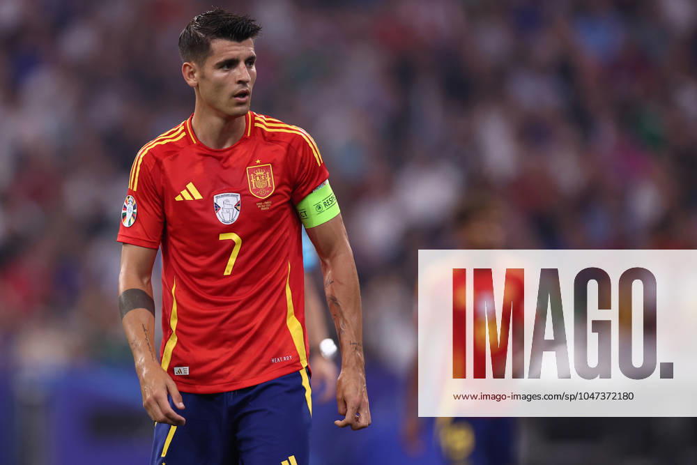Spain - France Alvaro Morata of Spain looks on during the UEFA EURO, EM, Europameisterschaft,Fussball 2024 semi-final match between Spain and France at Munich Football Arena on July 9, 2024 in Munich, Germany . Munich Munich Football Arena Germany