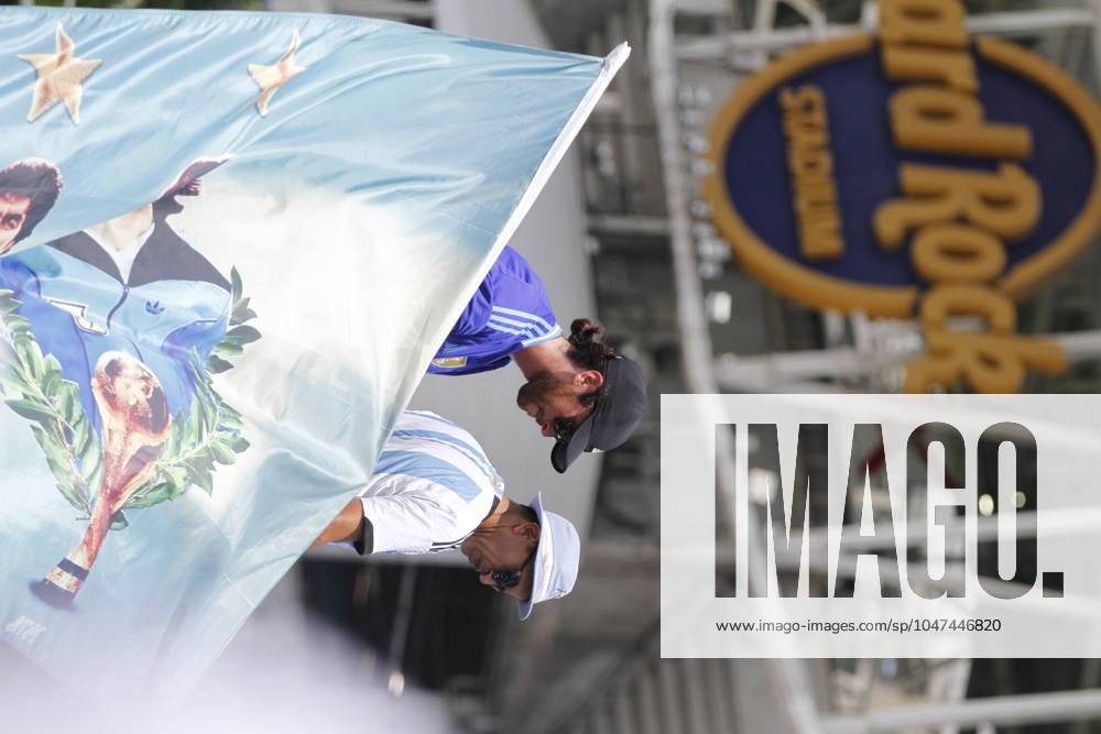 Argentina v Colombia - CONMEBOL Copa America USA 2024: Fina A general view of the outskirts of the Hard Rock Stadium in Miami, Florida, on July 14, 2024. Hundreds of fans are on the street before the final match between Argentina and Colombia. Argentina and Colombia are playing the CONMEBOL Copa America 2024(TM) Final. The two best teams in the tournament are facing each other this Sunday, July 14, for the title in a historic match at Miami Gardens Hard Rock Stadium. Teams are taking to the field in the Grand Final of the 48th edition starting at 8 pm (local time). MIAMI United States