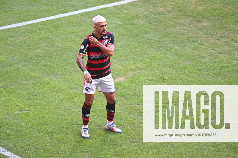 Flamengo e Criciúma campeonato Brasileiro BRASÍLIA, DF - 20.07.2024: FLAMENGO E CRICIÚMA CAMPEONATO BRASILEIRO - Photo, Arrascaeta. This Saturday (20) Flamengo and Criciúma compete in the 18th round of the Brazilian championship at the Mané Garrincha stadium in Brasília. (Photo: Ton Molina Fotoarena) x2577338x TonxMolina