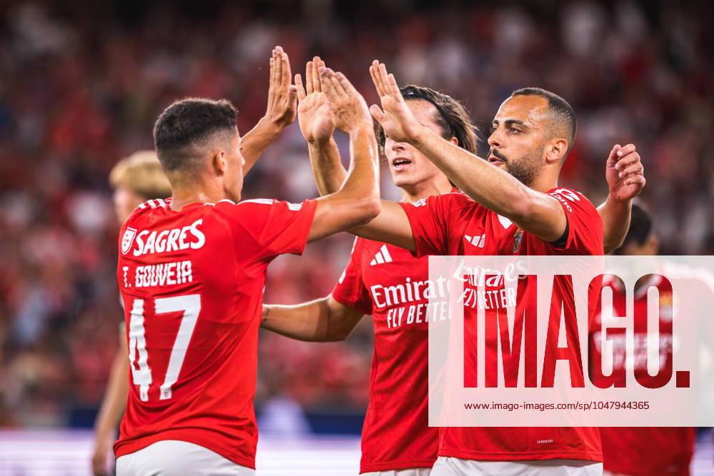 SL Benefica Vs Feyenoord in Lisbon, Portugal - 28 Jul 2024 Arthur Cabral of SL Benfica celebrates a goal during the Pre-Season Friendly match between SL Benfica and Feyenoord at Estadio da Luz. Lisbon Portugal