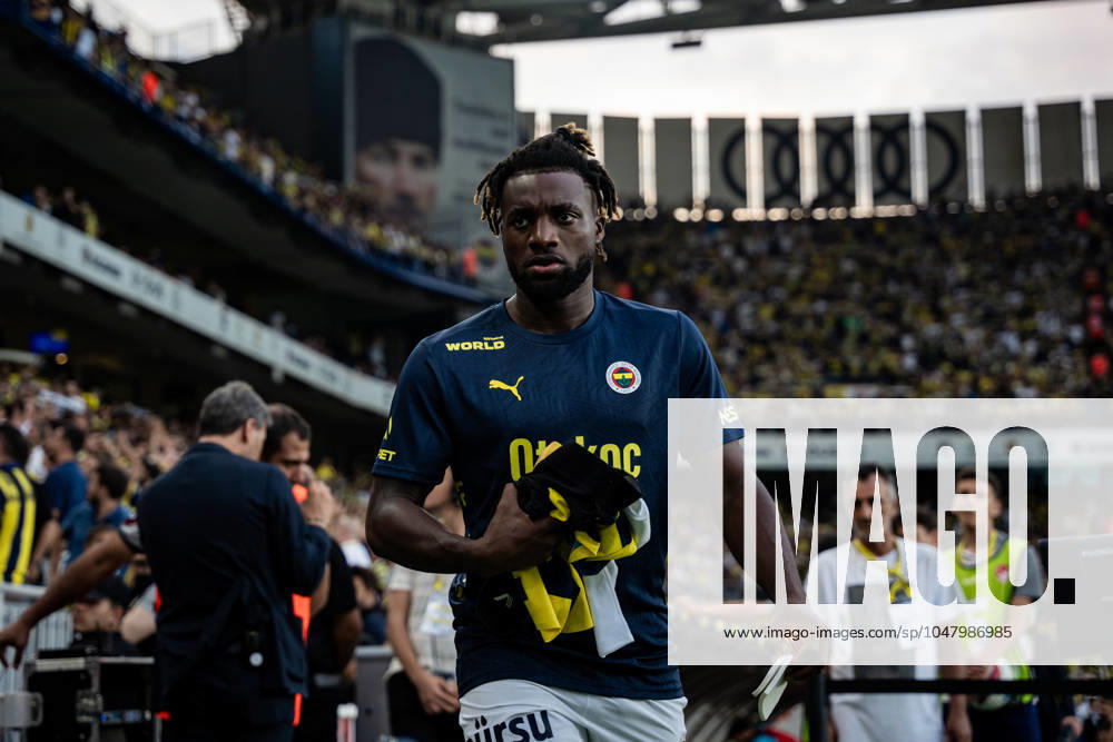 Fenerbahce v Lugano UEFA Champions League Second Qualifying Round Allan Saint Maximin of Fenerbahce during the warmup before the match. Fenerbahce and Lugano faced each other in the UEFA Champions League second qualifying round second leg, the match took place at Sukru Saracoglu Stadium on July 30, 2024 Istanbul Istanbul Turkey