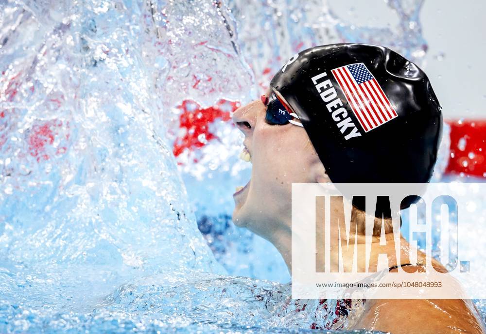 PARIS - Katie Ledecky after the 1500 meter freestyle final on the fifth day of swimming at the Olympic Games, Olympische Spiele, Olympia, OS ANP KOEN VAN WEEL ANPxSportx IVx 504758075 originalFilename: 504758075