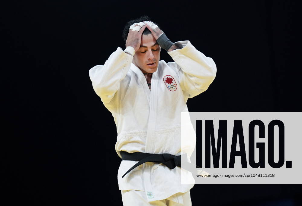 Canada s Shady Elnahas reacts after losing against Switzerland s Daniel Eich during the Men s 100 Kg Judo at the Paris Summer Olympics in Paris, France on Thursday, August 1, 2024. Canada News - August 1, 2024 - ZUMAc35_ 20240801_zaf_c35_095