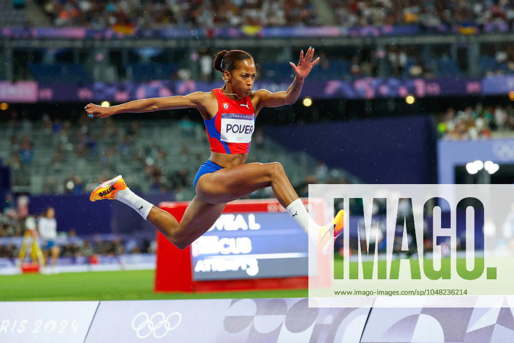 Liadagmis Povea of Cuba competes during the Women s Triple Jump Final of the Athletics at Stade de France during the Paris 2024 Olympics Games on August 3, 2024 in Paris, France. Paris FRANCE - ZUMAa181 20240803_zaa_a181_310