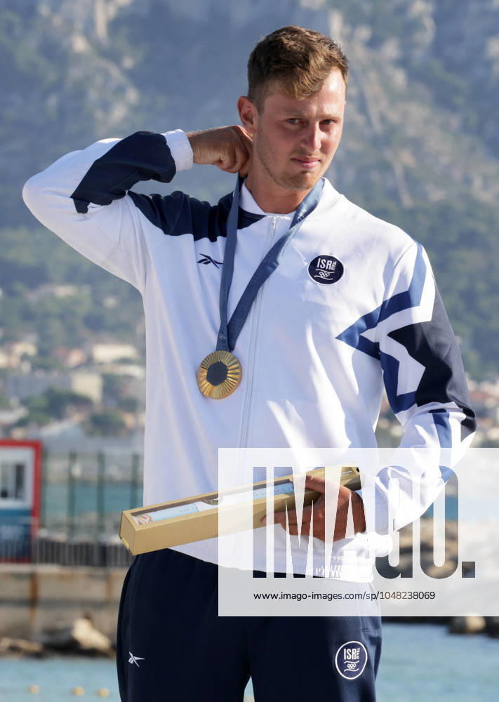 Paris 2024 - Windsurf - Tom Reuveny Wins Gold Tom Reuveny of Team Israel wins gold in Men s Windsurf iQFoil class final on day eight of the Paris 2024 Olympic Games, Olympische Spiele, Olympia, OS in Marseille, France on August 3, 2024. Photo by Patrick Aventurier ABACAPRESS.COM Marseille France