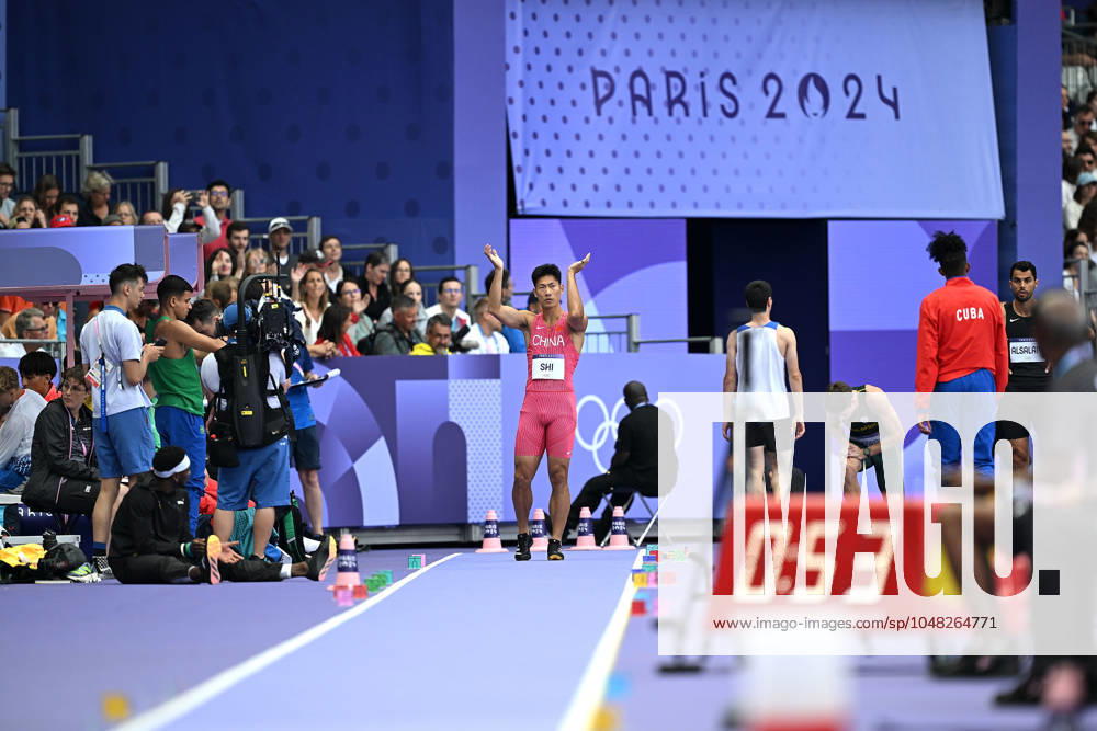 (240804) -- PARIS, Aug. 4, 2024 -- Shi Yuhao of China competes during the men s long jump qualification of Athletics at the Paris 2024 Olympic Games, Olympische Spiele, Olympia, OS in Paris, France, Aug. 4, 2024. ) (PARIS2024) FRANCE-PARIS-OLY-ATHLETICS-LONG JUMP-MEN SongxYanhua