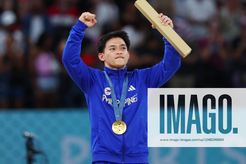 Carlos Yulo Edriel (PHI), AUGUST 4, 2024 - Gymnastics - Artistic : Men s Vault Medal Ceremony during the Paris 2024 Olympic Games, Olympische Spiele, Olympia, OS at Bercy Arena in Paris, France. (262061719)
