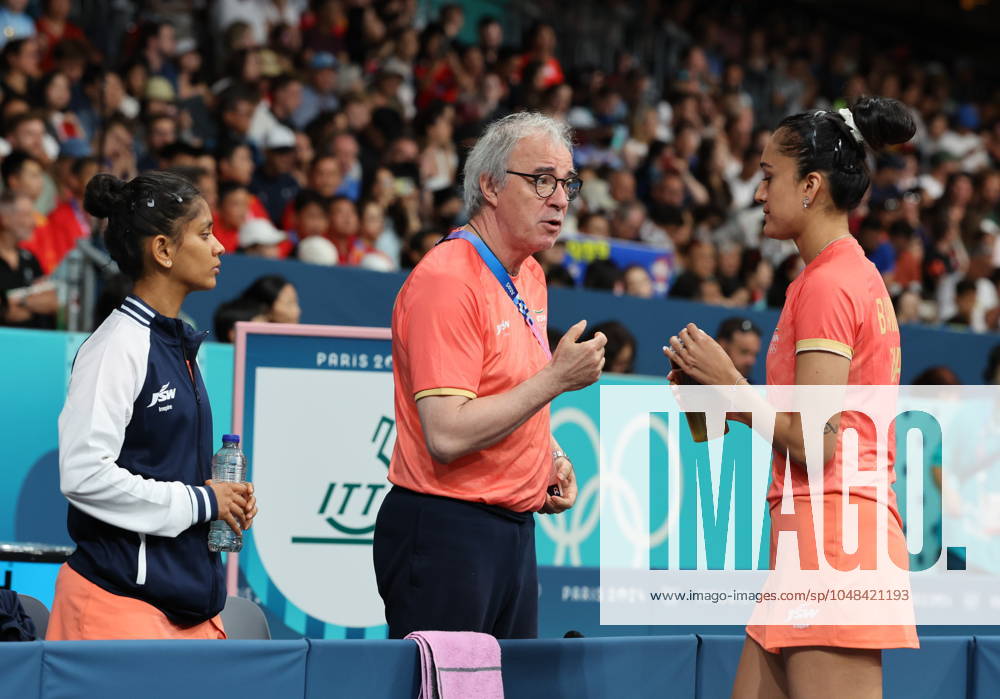 Sports News 2024 Paris Olympics 2024: Table tennis, Tischtennis Women Team Singles Qr Finals Germany won by 3-1 AG Kamath IND v SHAN X Germany AG Kamath Porte Maillot Main Media Centre France