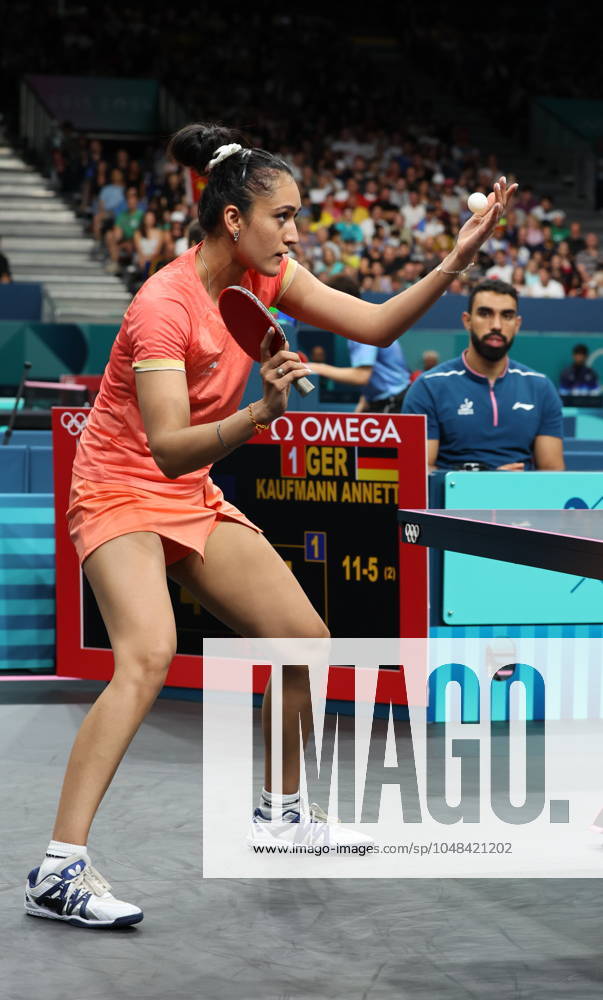 Sports News 2024 Paris Olympics 2024: Table tennis, Tischtennis Women Team Singles Qr Finals Germany won by 3-1 ndias Manika Batra facing KAUFMANN - GER Porte Maillot Main Media Centre France