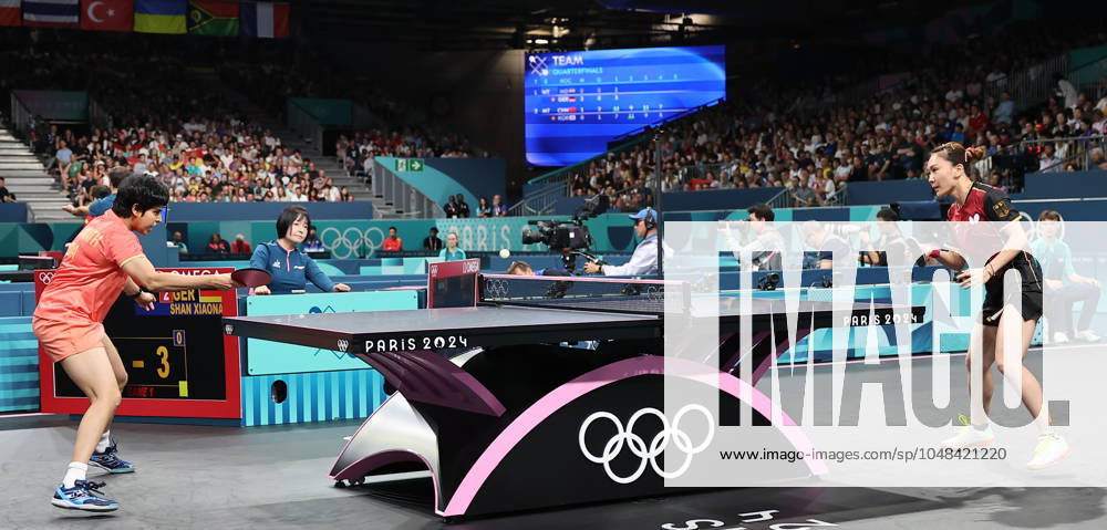 Sports News 2024 Paris Olympics 2024: Table tennis, Tischtennis Women Team Singles Qr Finals Germany won by 3-1 Indias Manika Batra facing KAUFMANN - GER Porte Maillot Main Media Centre France