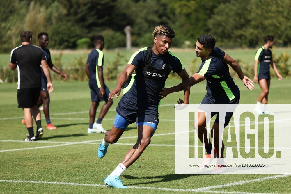 Union s Kevin Rodriguez pictured during a training session of Belgian soccer team Royale Union Saint-Gilloise, on Monday 12 August 2024 in Lier. The team is preparing for tomorrow s match against Czech SK Slavia Prague, in the return leg of the third qualifying round for the UEFA Champions League competition. Prague won the first leg 3-1. BRUNOxFAHY x98350207x