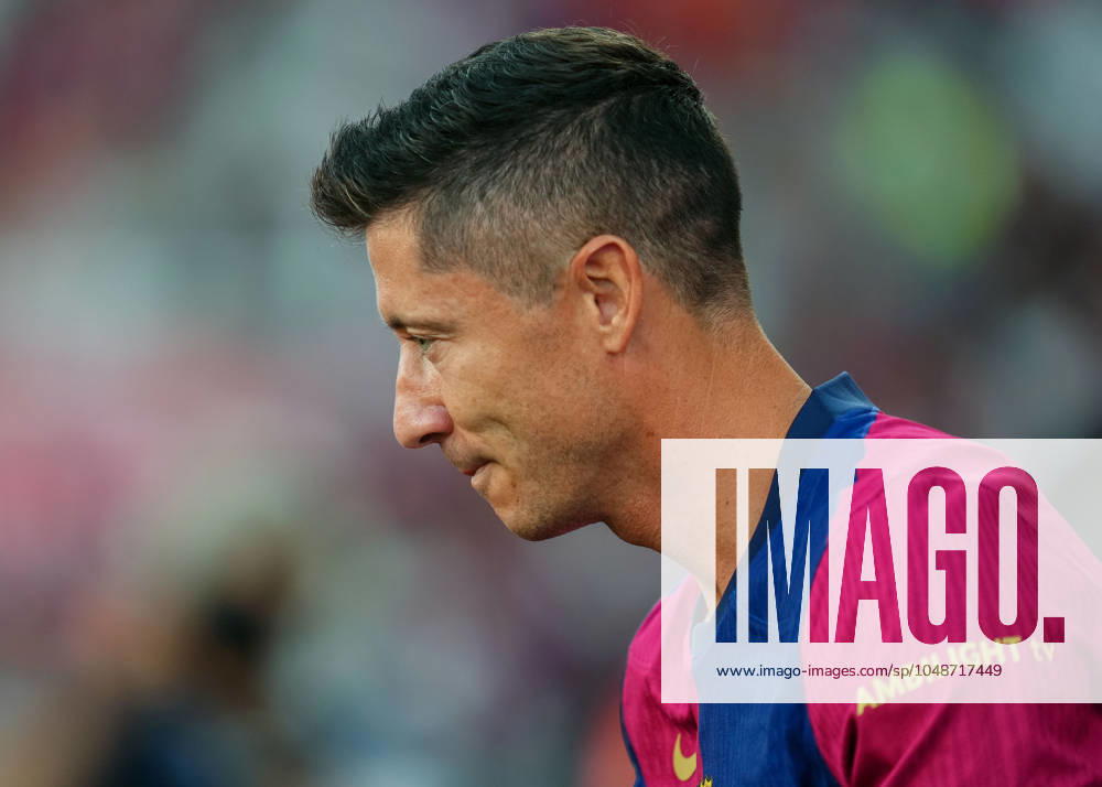 ESP: FC Barcelona, Barca v AS Monaco. Joan Gamper Trophy. Robert Lewandowski of FC Barcelona during the Joan Gamper Trophy match between FC Barcelona and AS Monaco FC played at Luis Companys Stadium on August, 2024 in Barcelona Spain. kpng