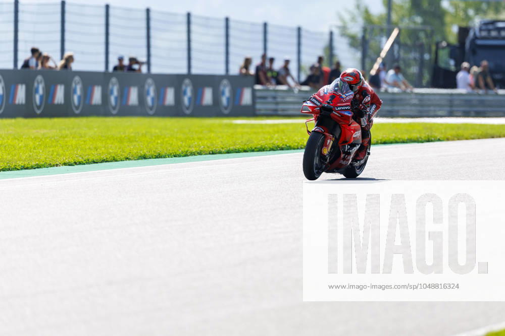17th August 2024; Red Bull Ring, Spielberg, Austria; 2024 MotoGP of Austria, Qualifying Day; Number 1 Ducati Lenovo Team rider Francesco Bagnaia during the qualifying sessions ActionPlus12682031 StephenxBlackberry Content restricted for UK based newspaper