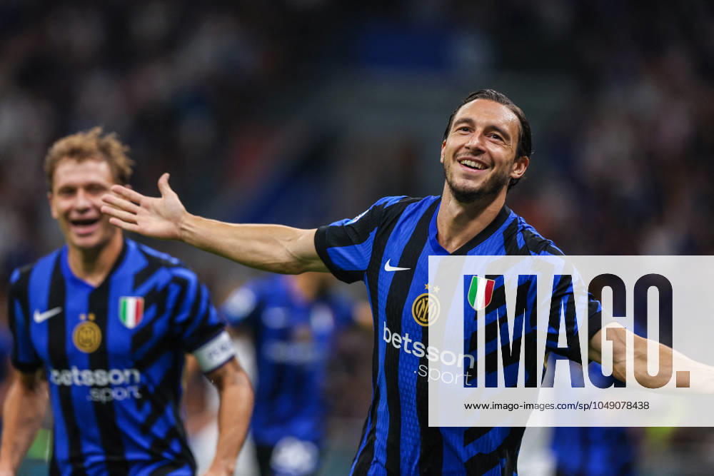 - Serie A - Inter - FC Internazionale vs US Lecce Matteo Darmian of FC Internazionale celebrates after scoring a goal during Serie A 2024 25 football match between FC Internazionale and US Lecce at Giuseppe Meazza Stadium, Milan, Italy on August 24, 2024 Milan Italy