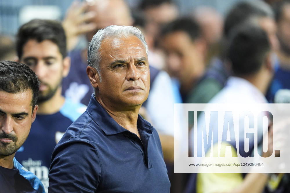 Sergio Pellicer, head coach of Malaga CF, looks on during the Spanish league, LaLiga Hypermotion, football match played between Malaga CF and CD Mirandes at La Rosaleda stadium on August 24, 2024, in Malaga, Spain. Malaga SPAIN - ZUMAa181 20240824_zaa_a181_139