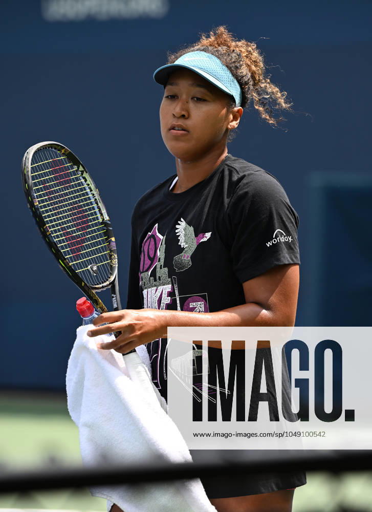 FLUSHING NY- AUGUST 24: Naomi Osaka is seen on the practice court at the USTA Billie Jean King National Tennis Center on August 24, 2024 in Flushing Queens.